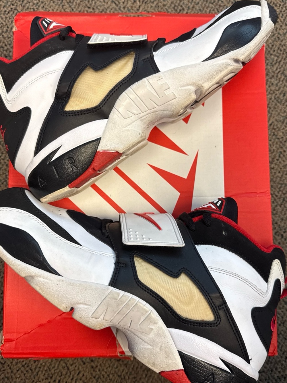 Nike Air Diamond Turf 49ers - Black White Red Men's Shoes
